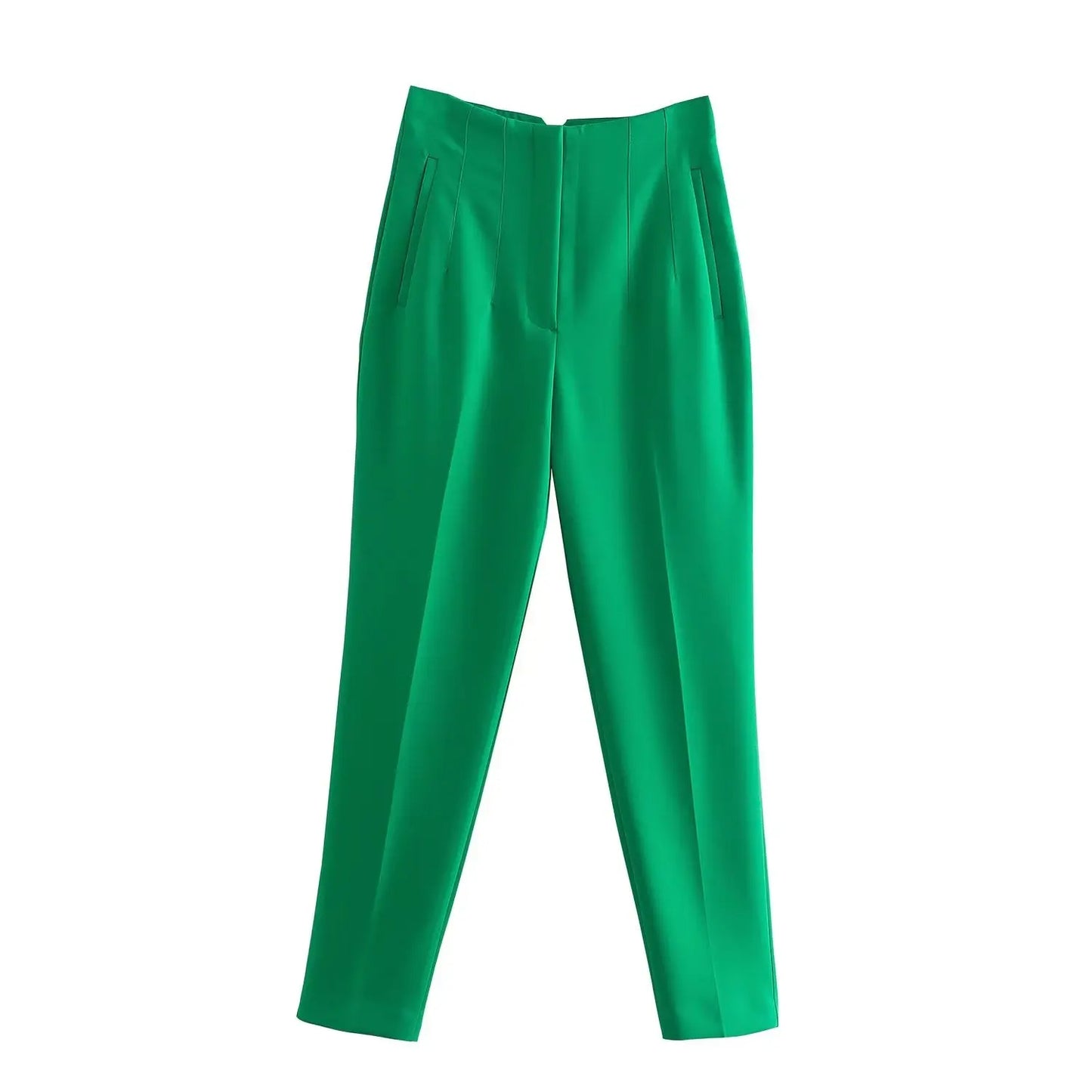 Chic High-Waist Vintage Women’s Straight Pants | Stylish Full-Length Trousers