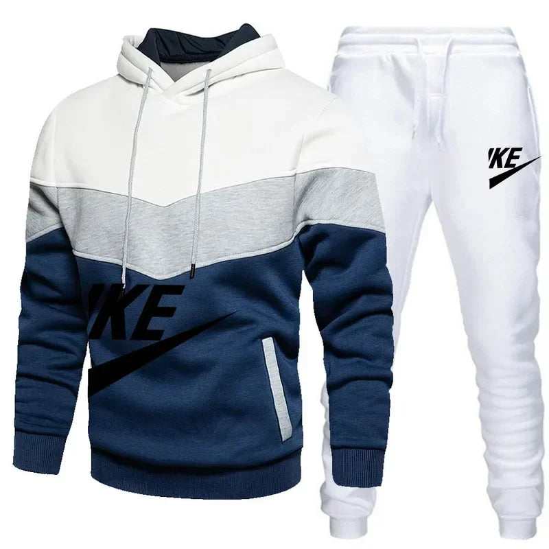 2024 New Men Autumn Winter Sets Zipper Hoodie Pants Pieces Casual Tracksuit Male Sportswear Brand Clothing Sweatsuit