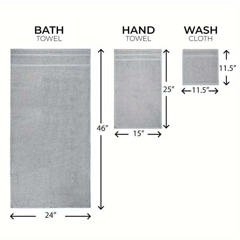 Premium 10-Piece Grey Towel Set - Ultra-Soft, Durable, and Luxuriously Absorbent