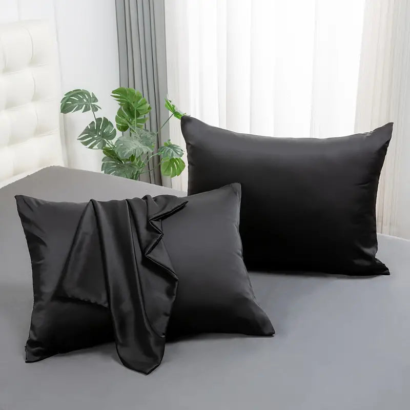 2 Pcs 100% Mulberry Silk Pillowcases, Silky Smooth Silk Pillow Cases With Hidden Zipper For Hair And Skin