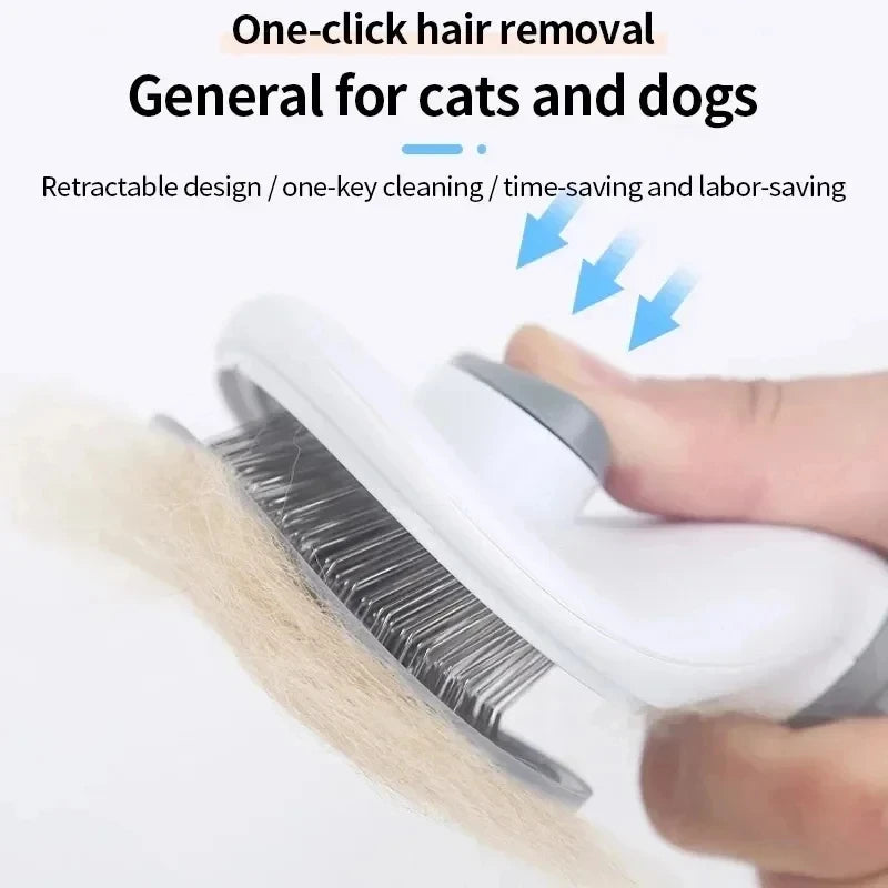 Self-Cleaning Pet Hair Remover Brush for Dogs & Cats – Grooming Tool for Easy Dematting and Shedding Control