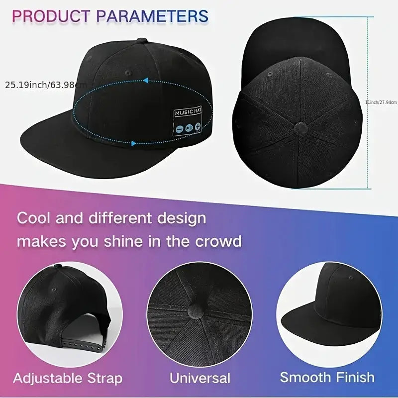 Wireless Smart Baseball Cap Headphones – Hands-Free Music Experience with Built-in Speakers, Sweat-Resistant Design, Perfect for Outdoor Sports and Fitness, Unique Gift for Family and Friends