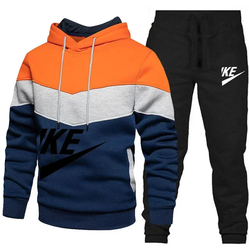 2024 New Men Autumn Winter Sets Zipper Hoodie Pants Pieces Casual Tracksuit Male Sportswear Brand Clothing Sweatsuit