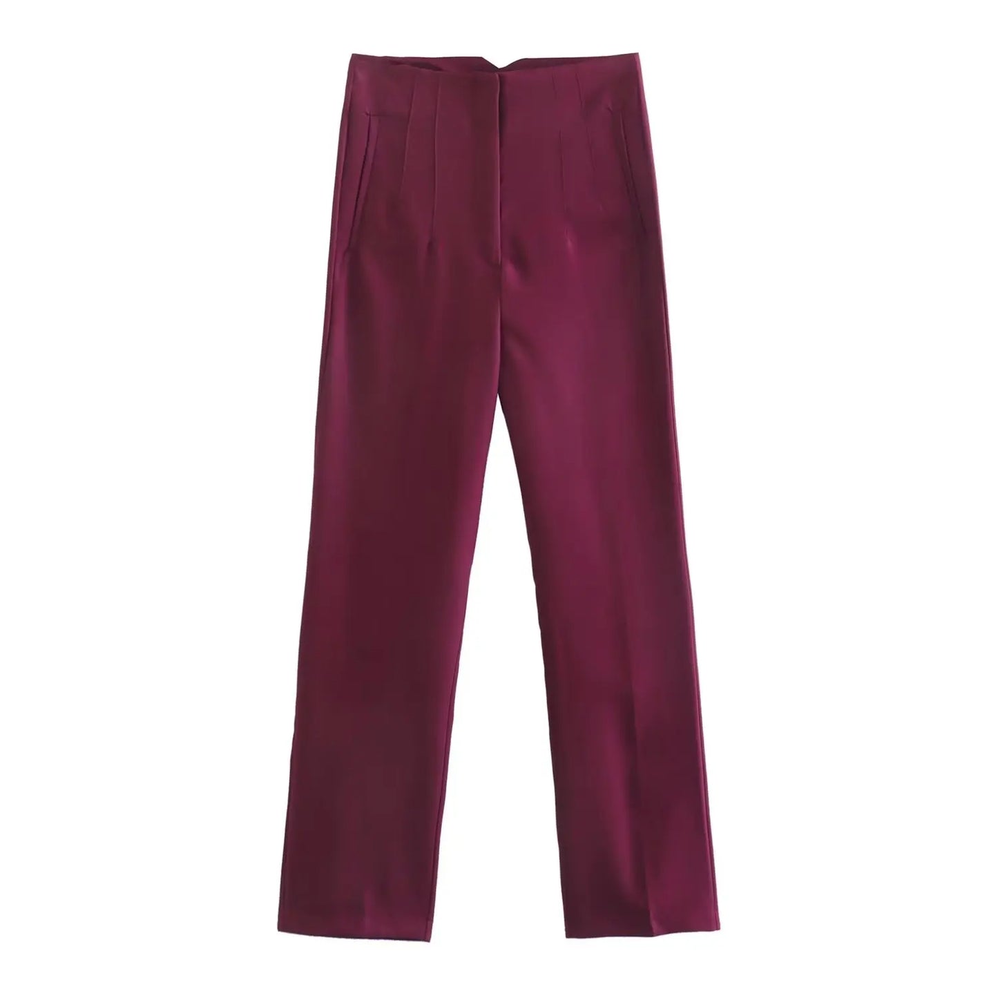 Chic High-Waist Vintage Women’s Straight Pants | Stylish Full-Length Trousers