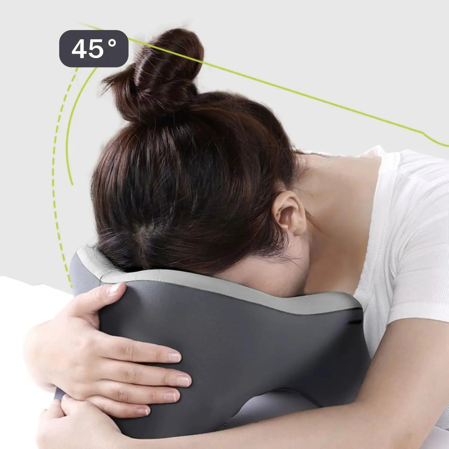 2-in-1 Travel Pillow | Face-Down Cooling Gel Memory Foam Pillow for Desk Naps & Travel Comfort