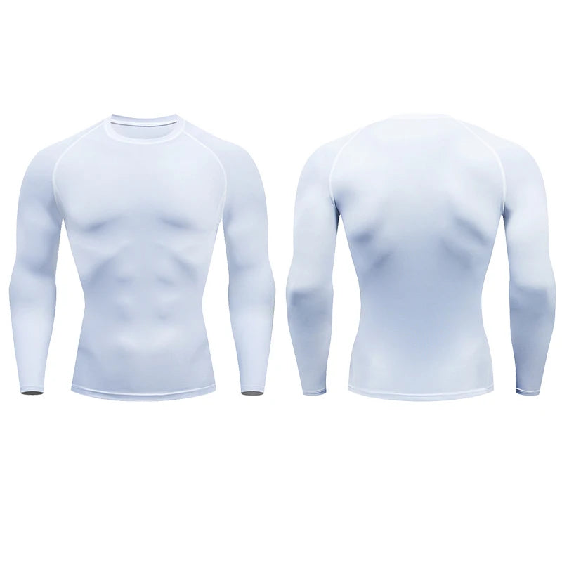 Men’s Compression Long Sleeve Running T-Shirt | Dry Fit Tight Gym & Training Sportswear