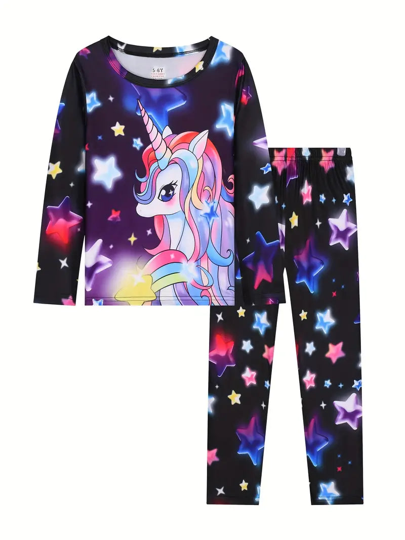 Kids' Cartoon Pajama Set - 3pc Bundle | Long Sleeve, Flame Retardant Sleepwear