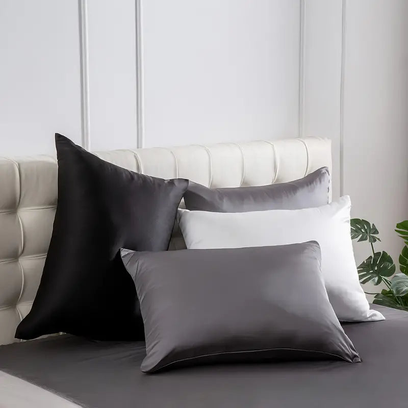 2 Pcs 100% Mulberry Silk Pillowcases, Silky Smooth Silk Pillow Cases With Hidden Zipper For Hair And Skin