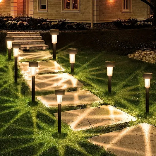 10-Pack Solar Landscape Lights - Long-Lasting, Waterproof Outdoor Pathway Lighting for Path, Patio, Lawn, and Driveway