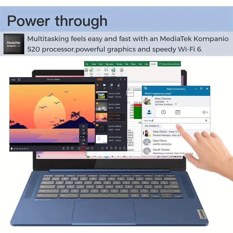 2023 Lenovo Slim 3 14" FHD Touchscreen Chromebook – Abyss Blue