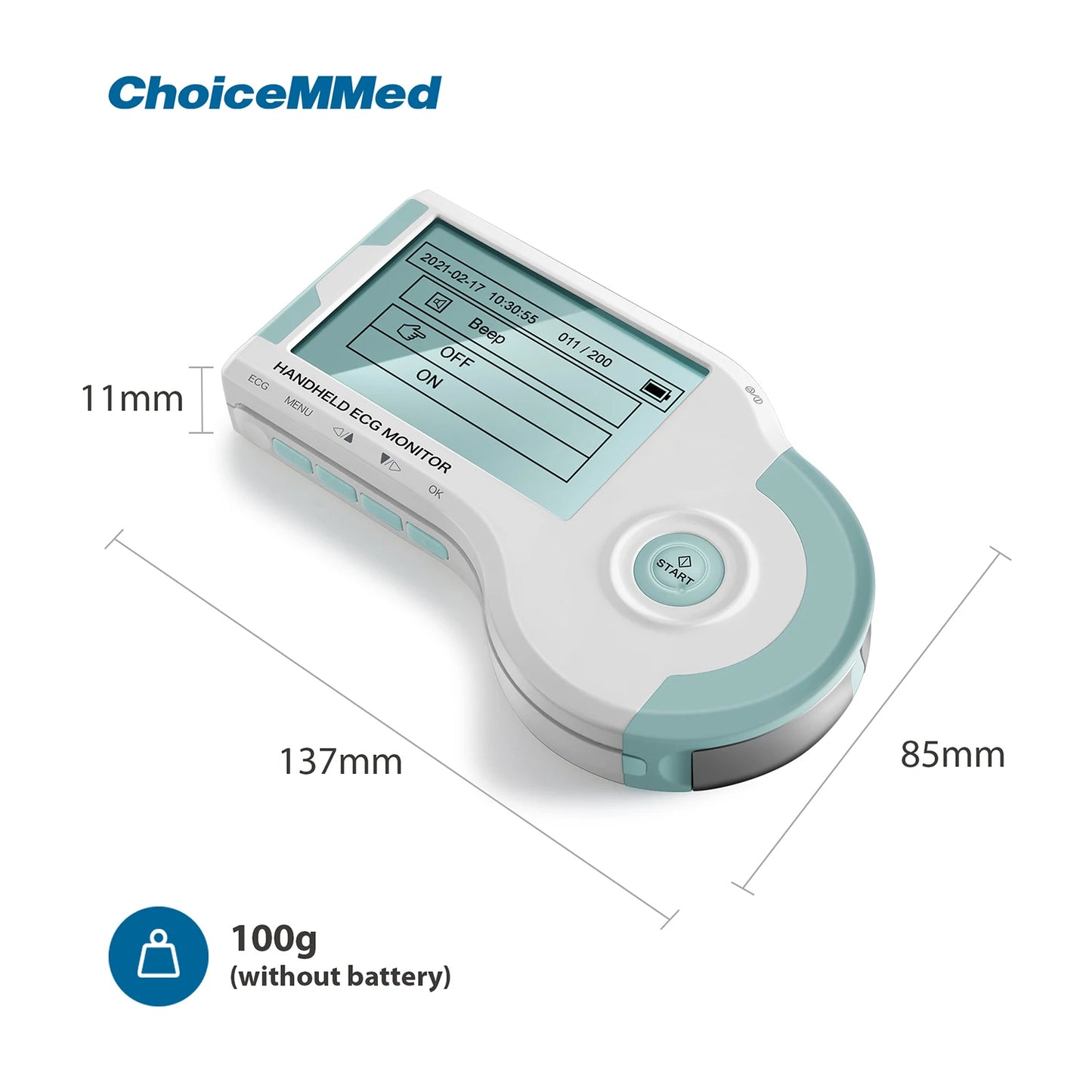 ChoiceMMed Handheld ECG Monitor – Real-time Heart Rate and EKG Monitoring with Continuous Electrocardiogram Measurement