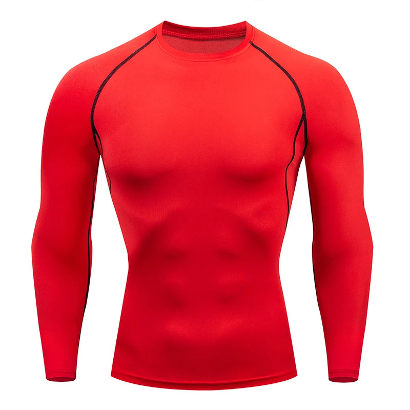 Men’s Compression Long Sleeve Running T-Shirt | Dry Fit Tight Gym & Training Sportswear