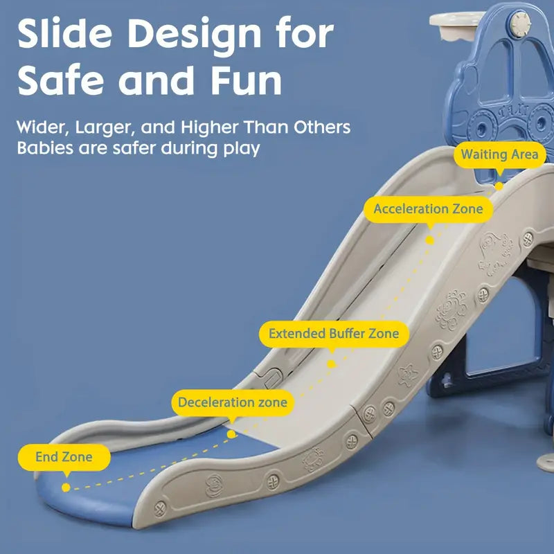 4-in-1 Slide and Swing Set Playground – Swing, Slide, Climber, and Basketball Hoop for Kids | Indoor & Outdoor Playset | Perfect White Christmas or Halloween Gift