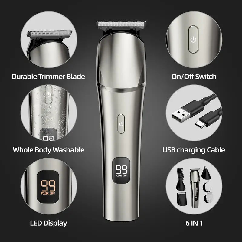 11-in-1 Men's Grooming Kit - All-in-One Electric Trimmer for Beard, Hair, Mustache, Nose, Ear, and Body - Perfect Gifts for Men