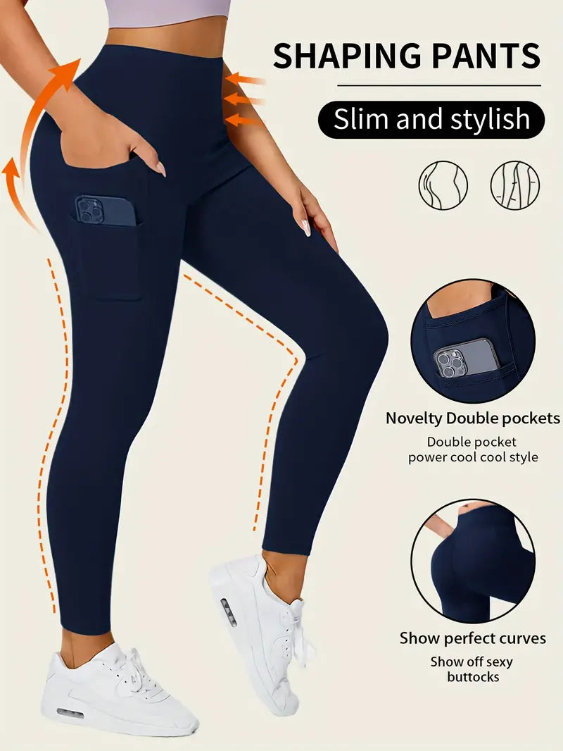 Seamless High-Rise Butt Lifting Leggings with Phone Pockets – Women’s Shapewear & Activewear