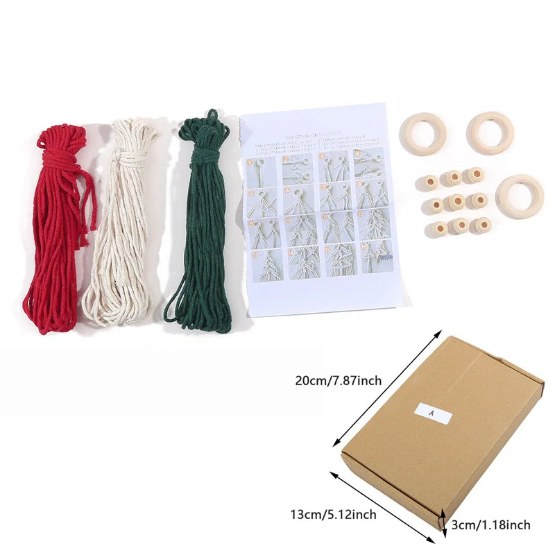 3PCS DIY Macrame Christmas Tree Craft Kit – Perfect Holiday Gift for Family & Friends