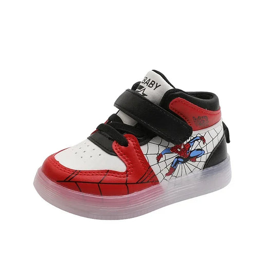 Disney LED Light-Up Kids Sneakers – Spiderman & Cartoon Design for Boys & Girls