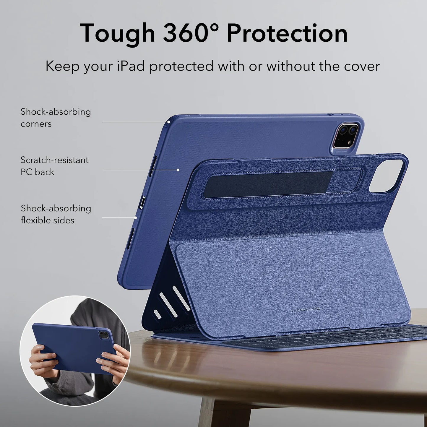 iPad Pro 12.9" & 11" Case (2022/2021/2020/2018) - Removable Magnetic Protective Cover