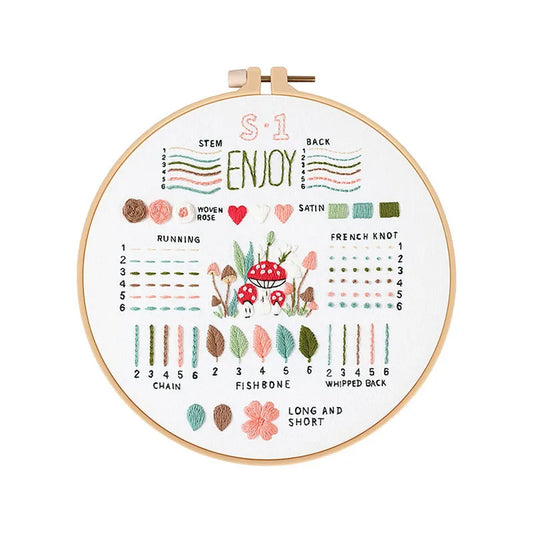 3 Sets Embroidery Kit for Beginners – Stamped Cross Stitch Starter Kit with Tools for Stitching Practice