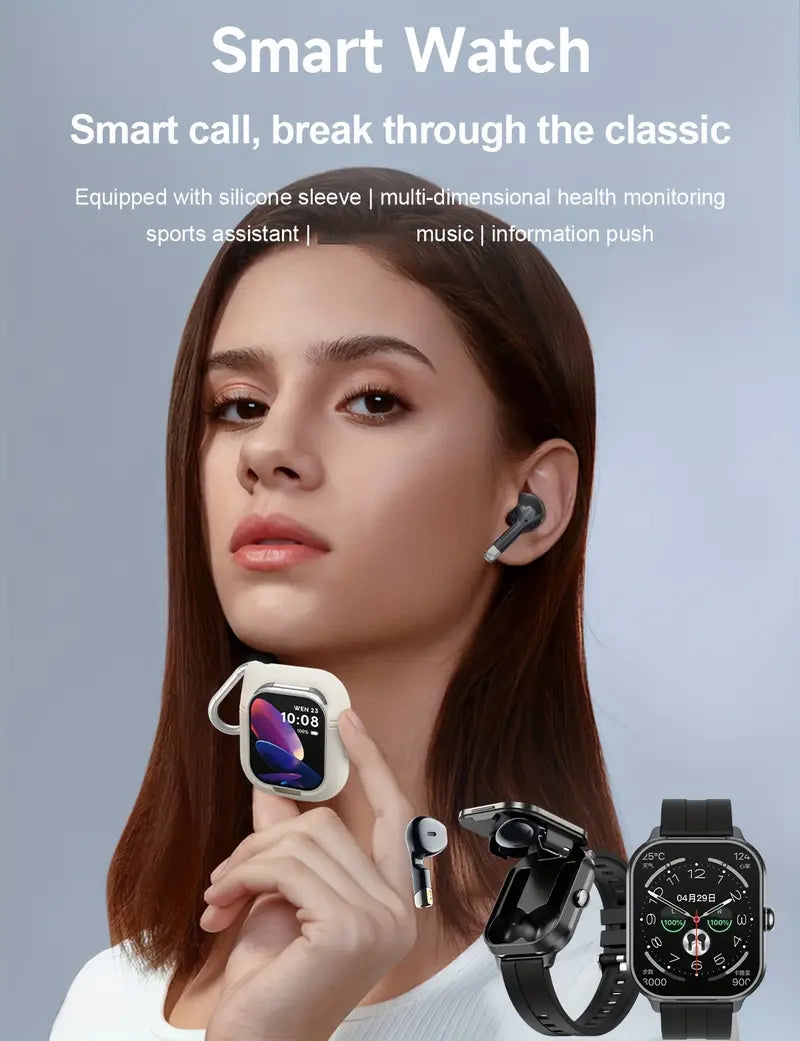 2-in-1 TWS Earbuds Smartwatch – The Ultimate Smartwatch with Earphones for Convenience and Connectivity