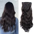 7 PCS Clip-In Hair Extensions 22 Inch Long Curly Wavy Synthetic Hair - Natural Volume & Thickness for Women and Girls