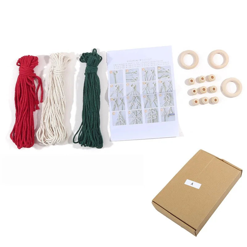 3PCS DIY Macrame Christmas Tree Craft Kit – Perfect Holiday Gift for Family & Friends