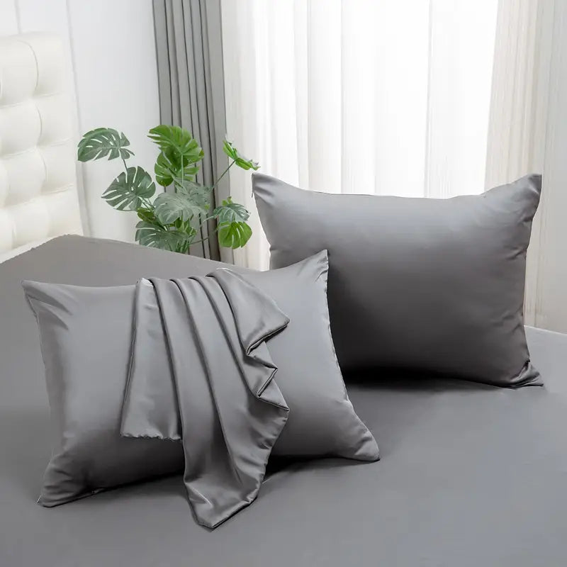 2 Pcs 100% Mulberry Silk Pillowcases, Silky Smooth Silk Pillow Cases With Hidden Zipper For Hair And Skin