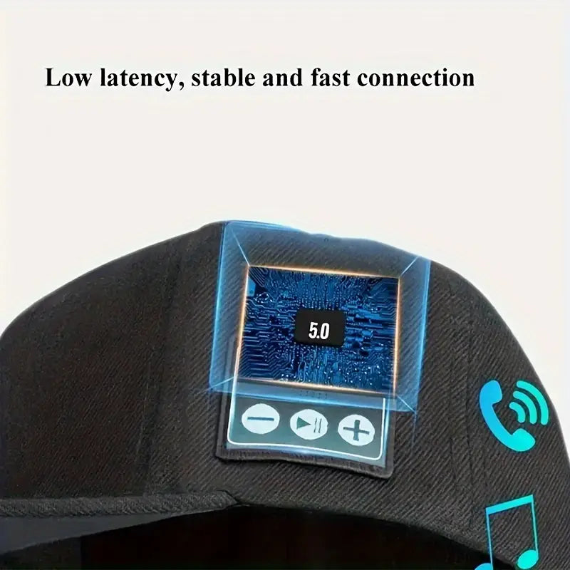 Wireless Smart Baseball Cap Headphones – Hands-Free Music Experience with Built-in Speakers, Sweat-Resistant Design, Perfect for Outdoor Sports and Fitness, Unique Gift for Family and Friends