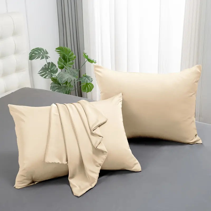 2 Pcs 100% Mulberry Silk Pillowcases, Silky Smooth Silk Pillow Cases With Hidden Zipper For Hair And Skin