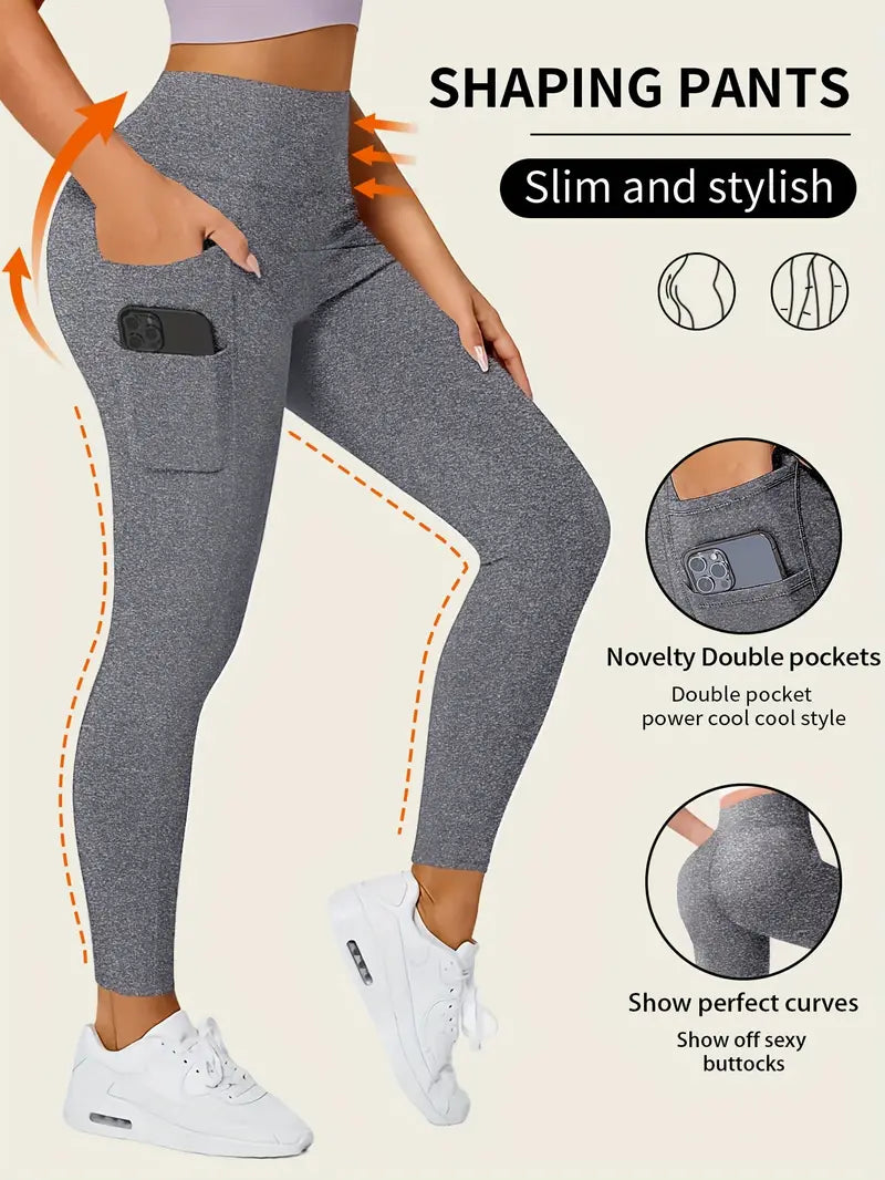 Seamless High-Rise Butt Lifting Leggings with Phone Pockets – Women’s Shapewear & Activewear