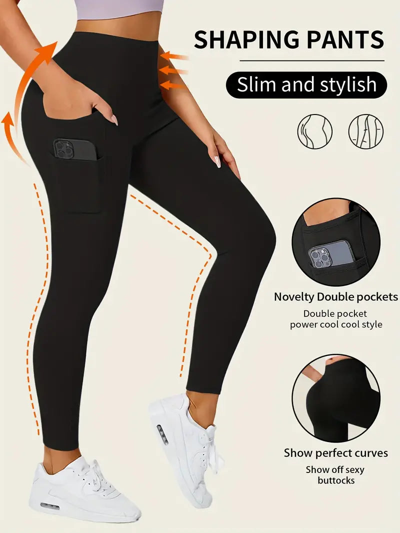 Seamless High-Rise Butt Lifting Leggings with Phone Pockets – Women’s Shapewear & Activewear