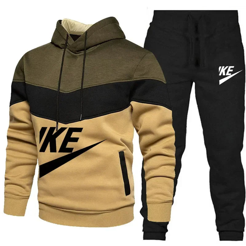 2024 New Men Autumn Winter Sets Zipper Hoodie Pants Pieces Casual Tracksuit Male Sportswear Brand Clothing Sweatsuit