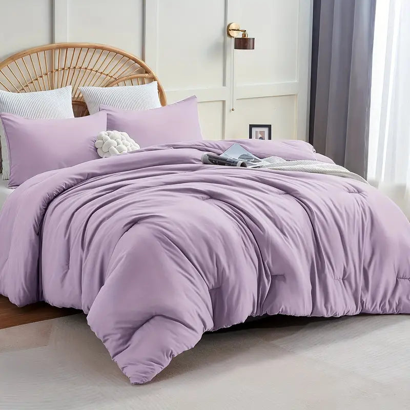 Luxury 3-Piece Comforter Set - Ultra Soft &amp; Breathable Quilted Bedding for All Seasons