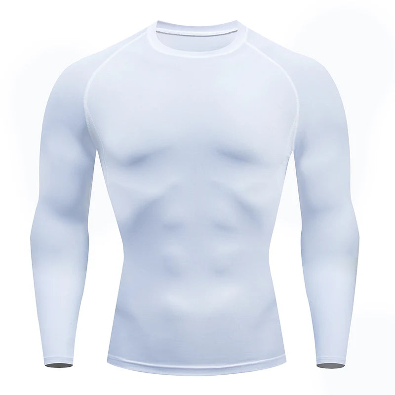 Men’s Compression Long Sleeve Running T-Shirt | Dry Fit Tight Gym & Training Sportswear