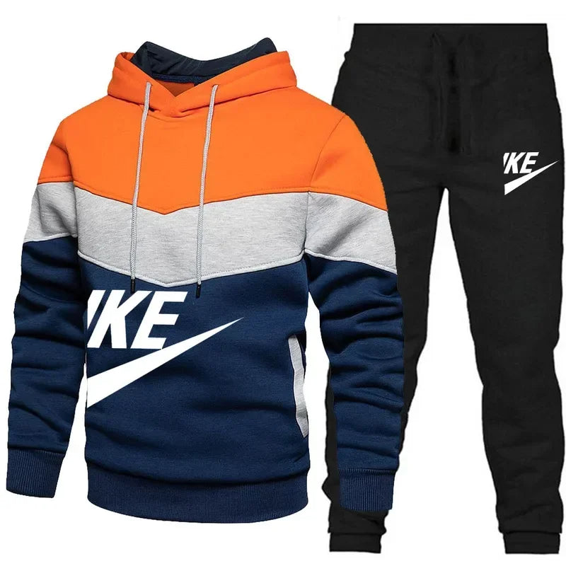 2024 New Men Autumn Winter Sets Zipper Hoodie Pants Pieces Casual Tracksuit Male Sportswear Brand Clothing Sweatsuit