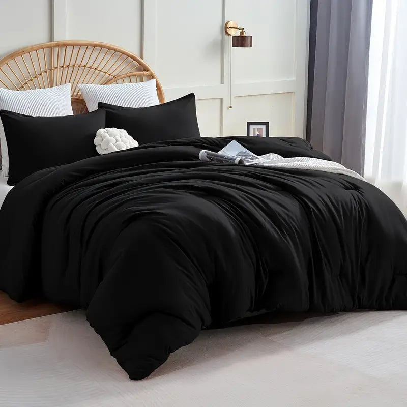 Luxury 3-Piece Comforter Set - Ultra Soft &amp; Breathable Quilted Bedding for All Seasons