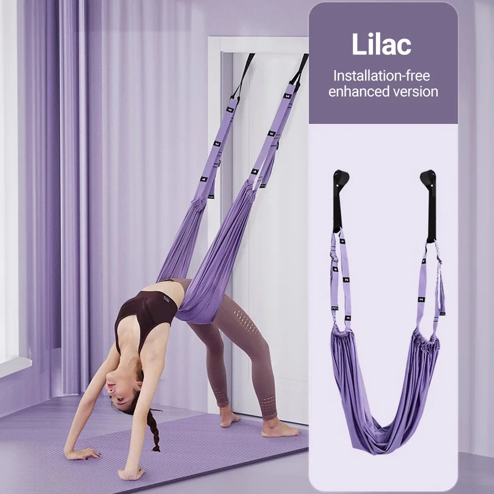 Aerial Yoga Strap Pull Rope Hammock – Leg Splits Stretch Trainer for Women | Inversion & Flexibility Swing for Home Gym