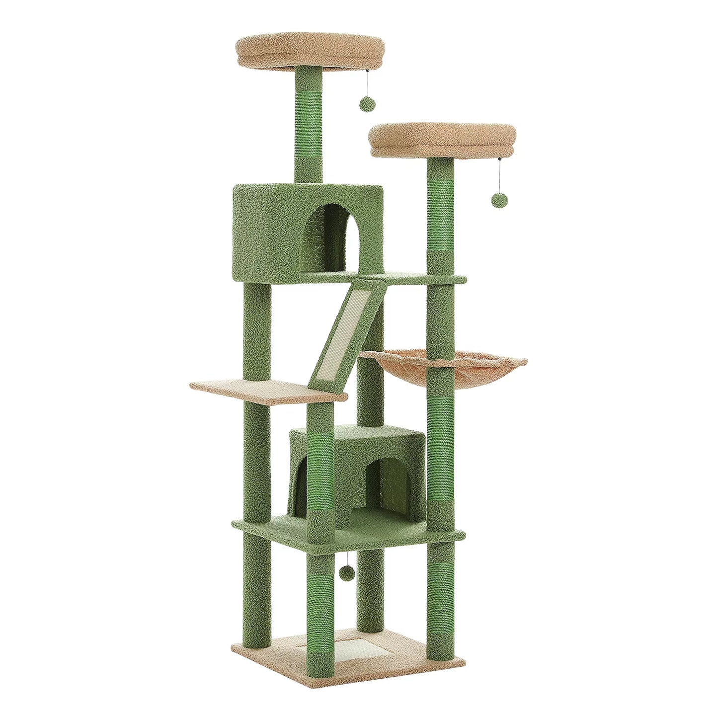 Large Multi-Level Cat Tree Tower for Indoor Cats - Plush Cat Condo with Scratching Posts, Boards, Perches, and Cozy Caves