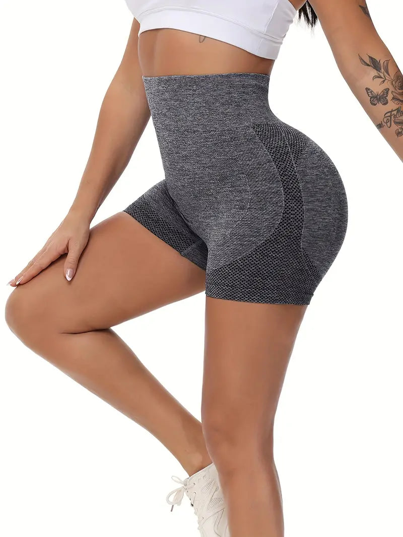 4-Pack Women’s High-Waisted Yoga Shorts - Booty-Lifting, Waist-Sculpting Activewear for Sports, Fitness, and Casual Wear