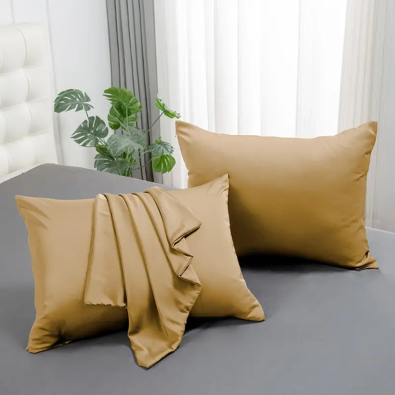 2 Pcs 100% Mulberry Silk Pillowcases, Silky Smooth Silk Pillow Cases With Hidden Zipper For Hair And Skin