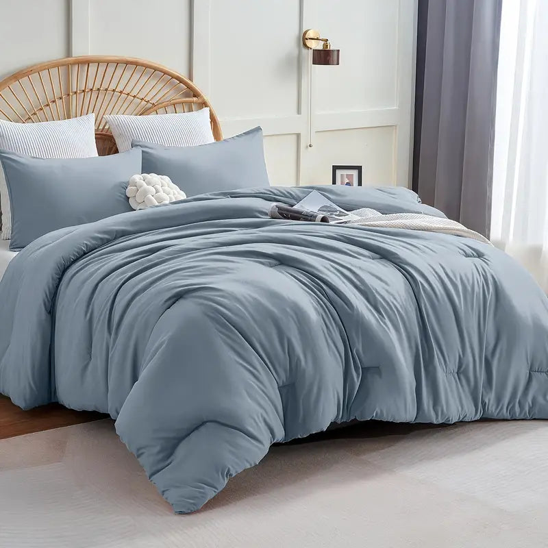 Luxury 3-Piece Comforter Set - Ultra Soft &amp; Breathable Quilted Bedding for All Seasons