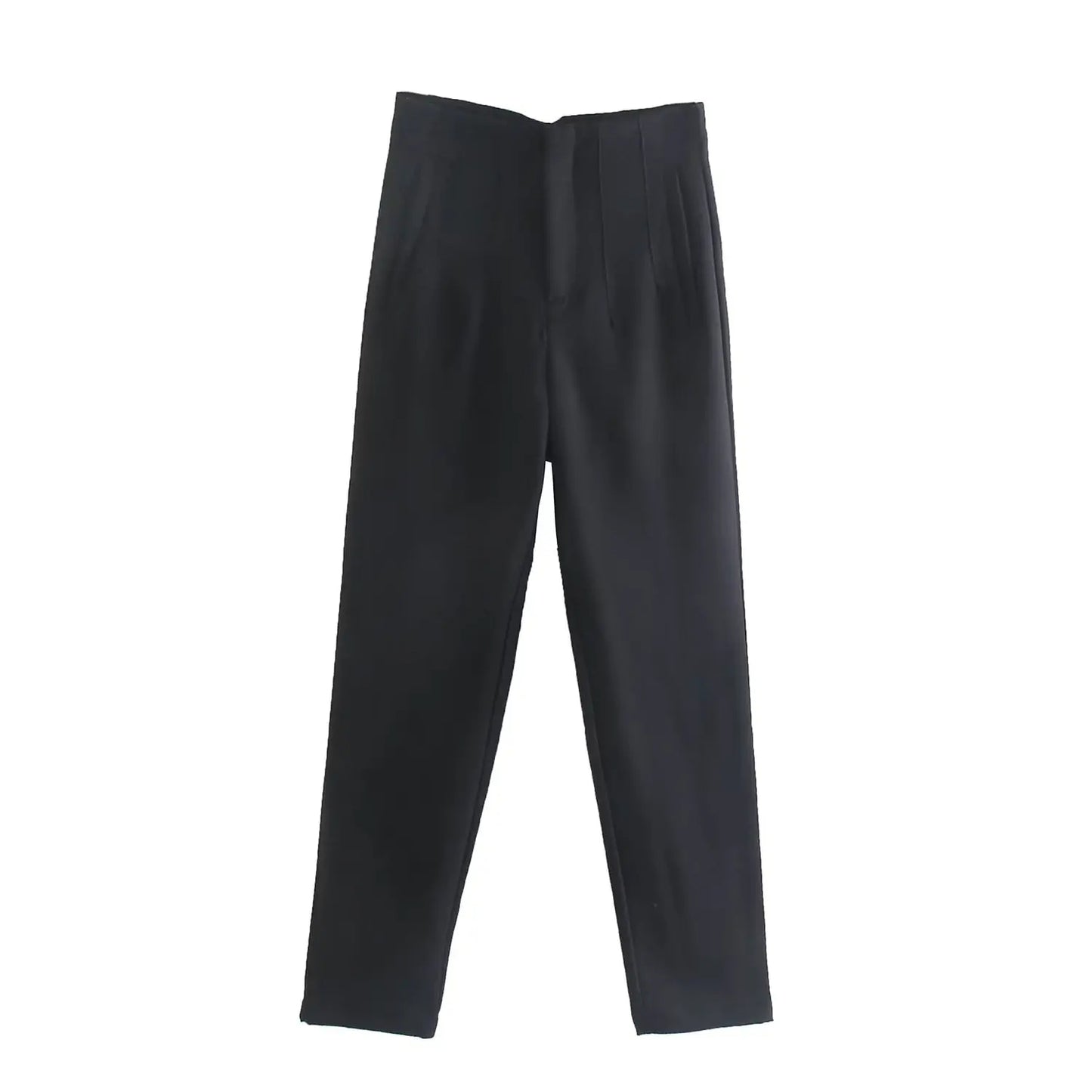 Chic High-Waist Vintage Women’s Straight Pants | Stylish Full-Length Trousers