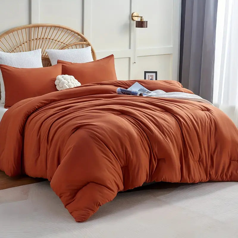 Luxury 3-Piece Comforter Set - Ultra Soft &amp; Breathable Quilted Bedding for All Seasons